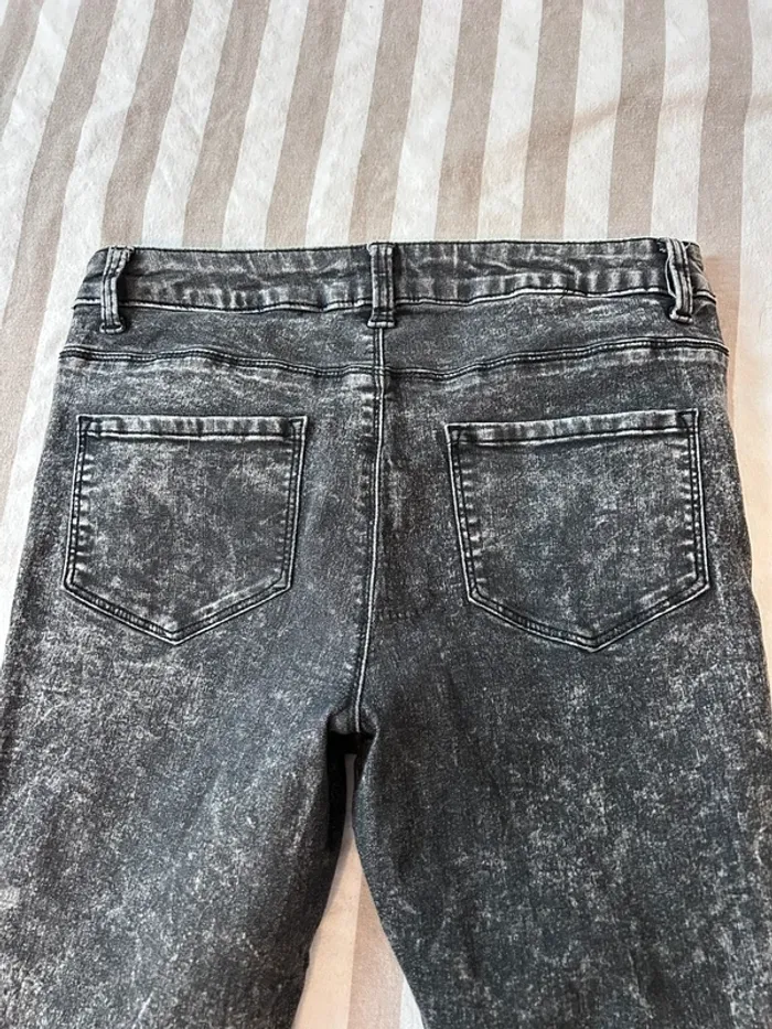 Jeans gris effet délavé skinny taille 40 - photo numéro 5