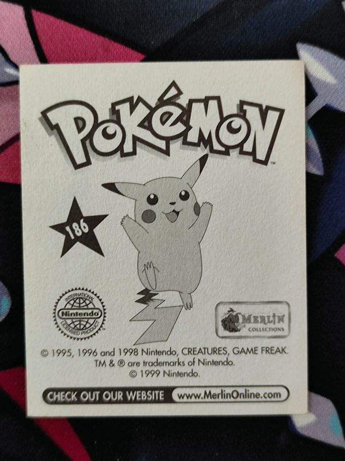 Sticker Merlin 1999 Pokemon Serie 1 Spectrum n°186 - photo numéro 2