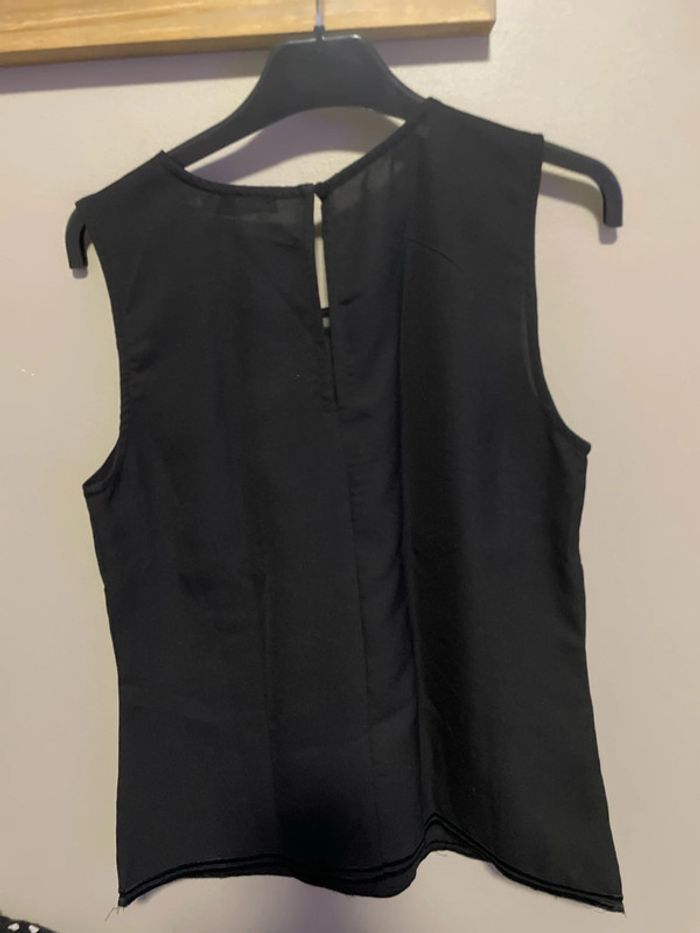 Blouse noire col V transparent - photo numéro 4