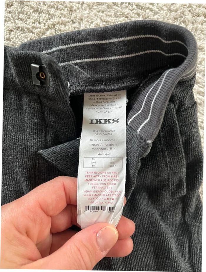 Pantalon gris Ikks taille 18 mois - photo numéro 4