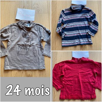 Lot de 3 sous-pulls 24 mois – hiver / demi-saison