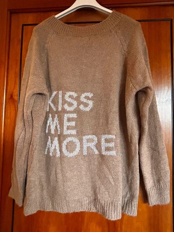 Pull beige col v April Vintage neuf avec étiquette
