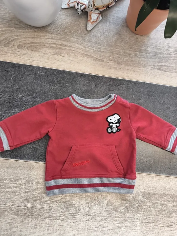 Sweat molletonné garçon 6 mois Snoopy - photo numéro 2