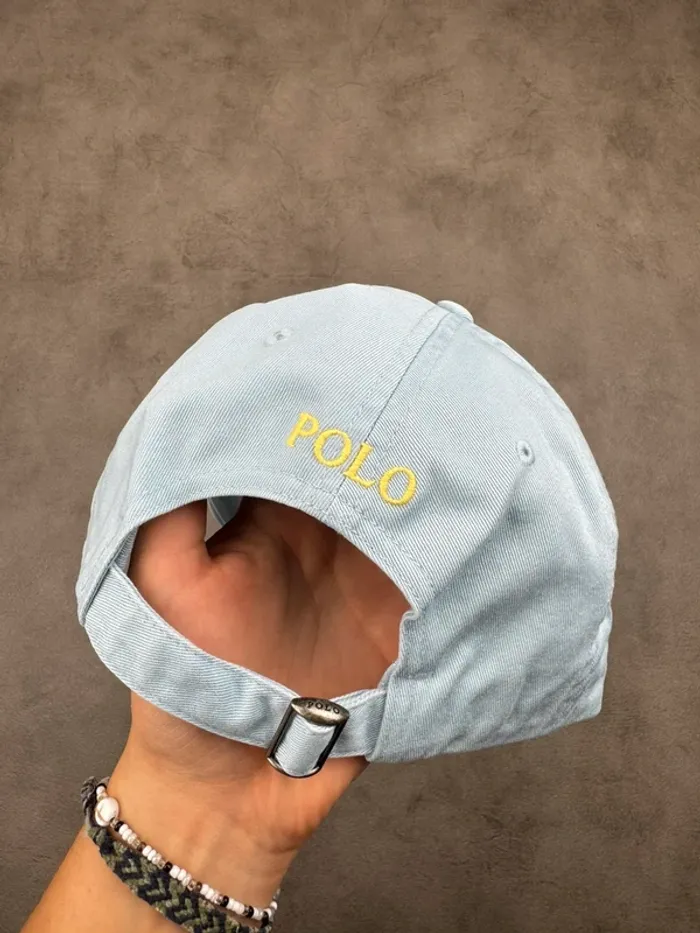 Casquette Ralph Lauren Bleu Clair Logo Brodé Neuve - photo numéro 4