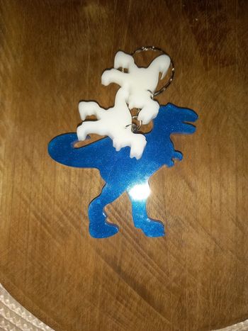 Porte clé 3 dinosaures resi e epoxy