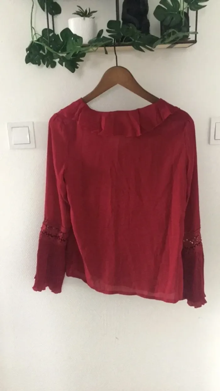 Blouse bordeaux - photo numéro 4