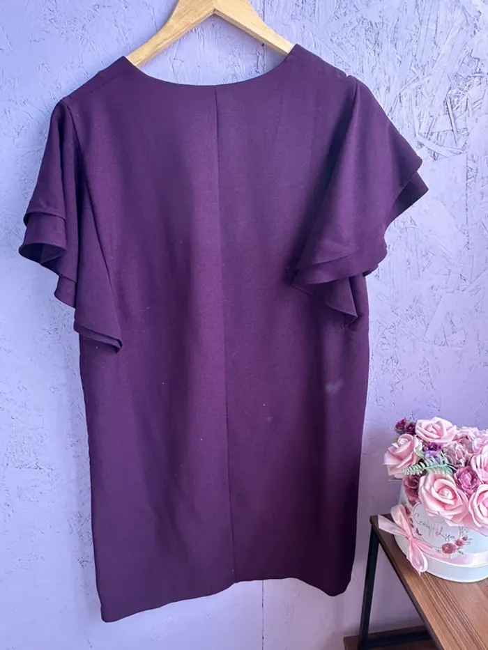 Robe violette Kiabi à manches volantées - photo numéro 3