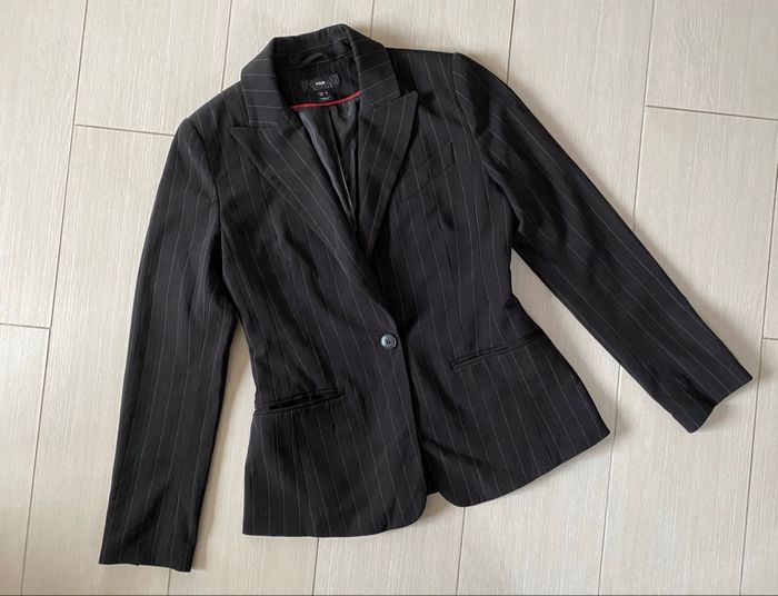 H&M veste rayée noire 36