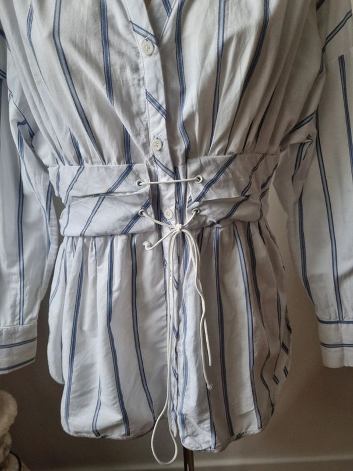 Chemise rayé en coton corset - photo numéro 5