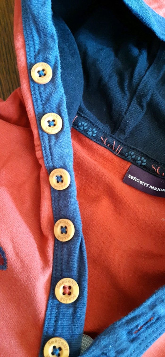 T shirt a capuche sergent major rouge 10 ans - photo numéro 5