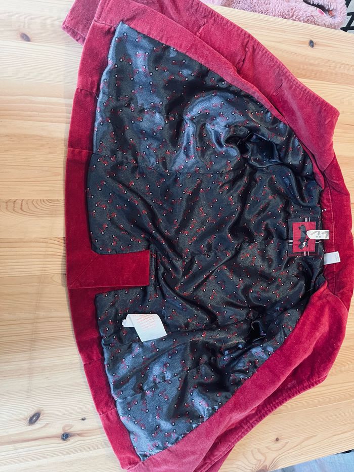 Jolie veste en velours rouge okaidi - photo numéro 2
