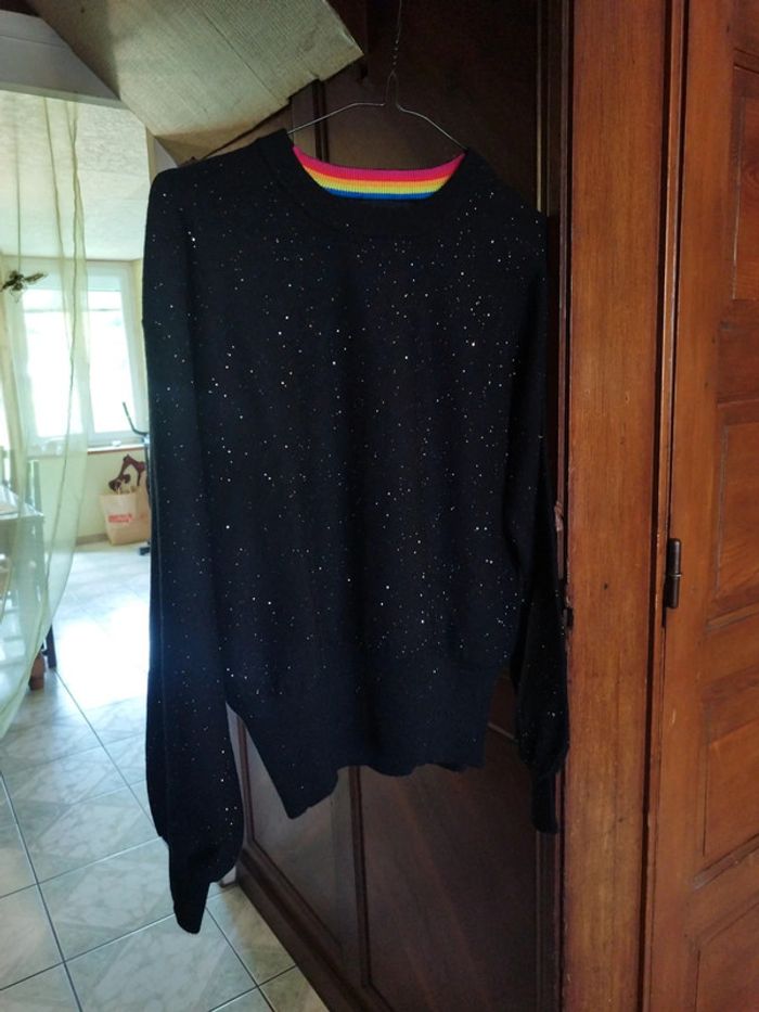 Pull sweat noir pailleté vintage Desigual L/40 y2k - photo numéro 2
