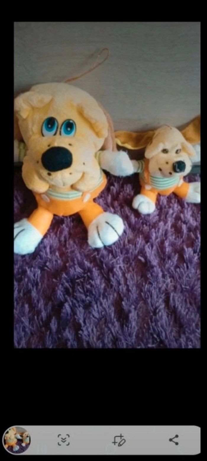 Doudou duo peluche chien papa et son fiston - photo numéro 3