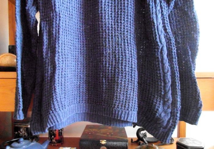 Pull en mailles femme, Pimkie, taille XXl 44, bleu marine - photo numéro 3