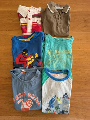 Lot 6 tee-shirts et polos manches courtes 5 ans garçon