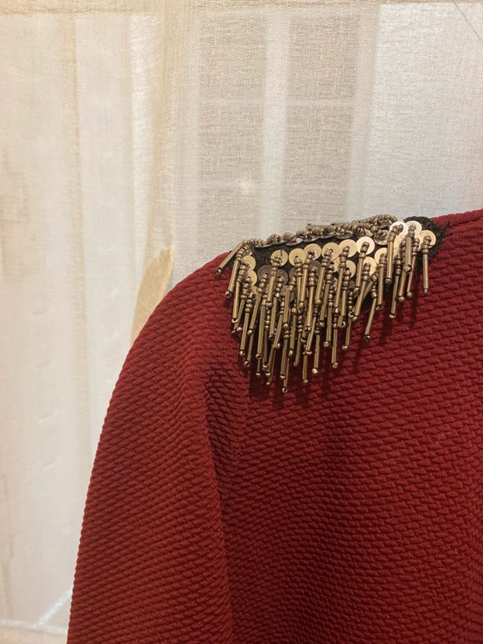 Veste bordeaux viscose taille unique - photo numéro 4