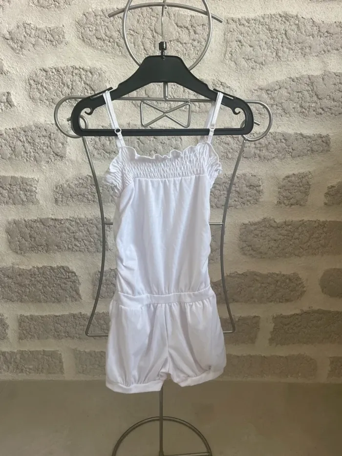Combinaison short blanche fille 4 ans combishort été - photo numéro 2