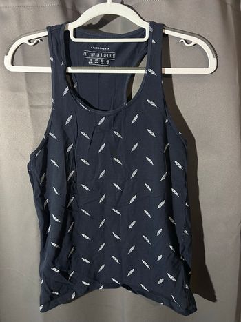 Débardeur imprimé bleu marine, taille 42