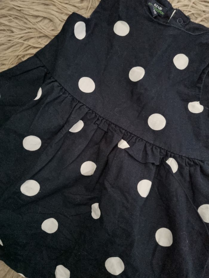 Robe sans manches marine à pois blanc 12mois - photo numéro 2