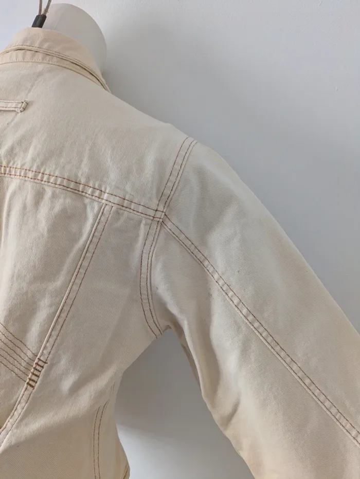 Veste en jean vintage courte beige clair - Jean Paul Gaultier - taille 36/38 - photo numéro 7
