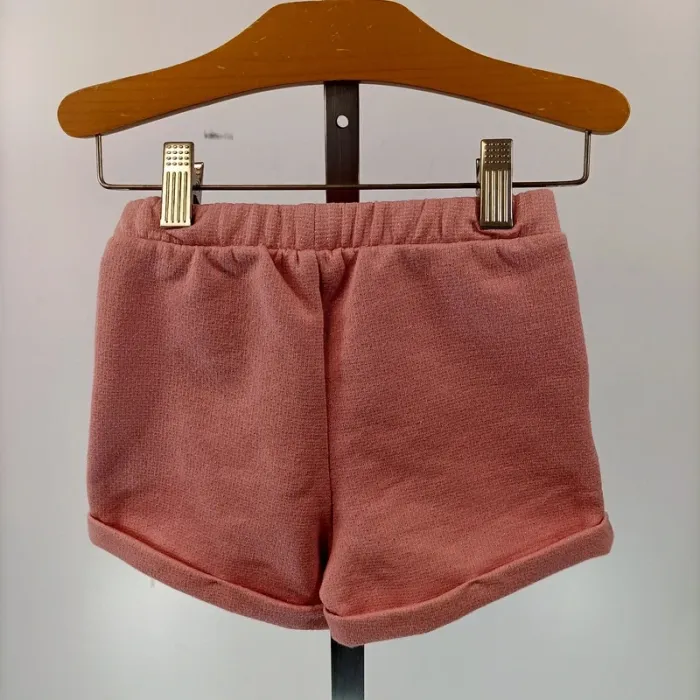 Short bébé fille rose pailleté 23 mois taille réglable nœud jaune A010 - photo numéro 3