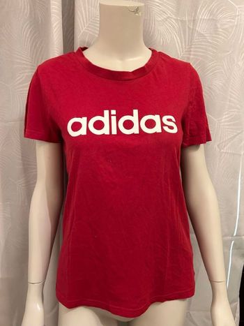 T-shirt rouge bordeaux bordeaux blanc Adidas M 38