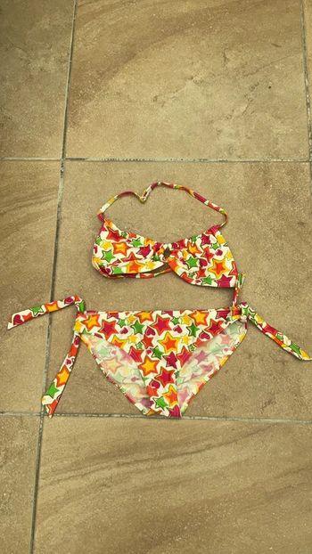 Bikini étoiles jaune/orange/vert neuf 12/13 ans (n°5)
