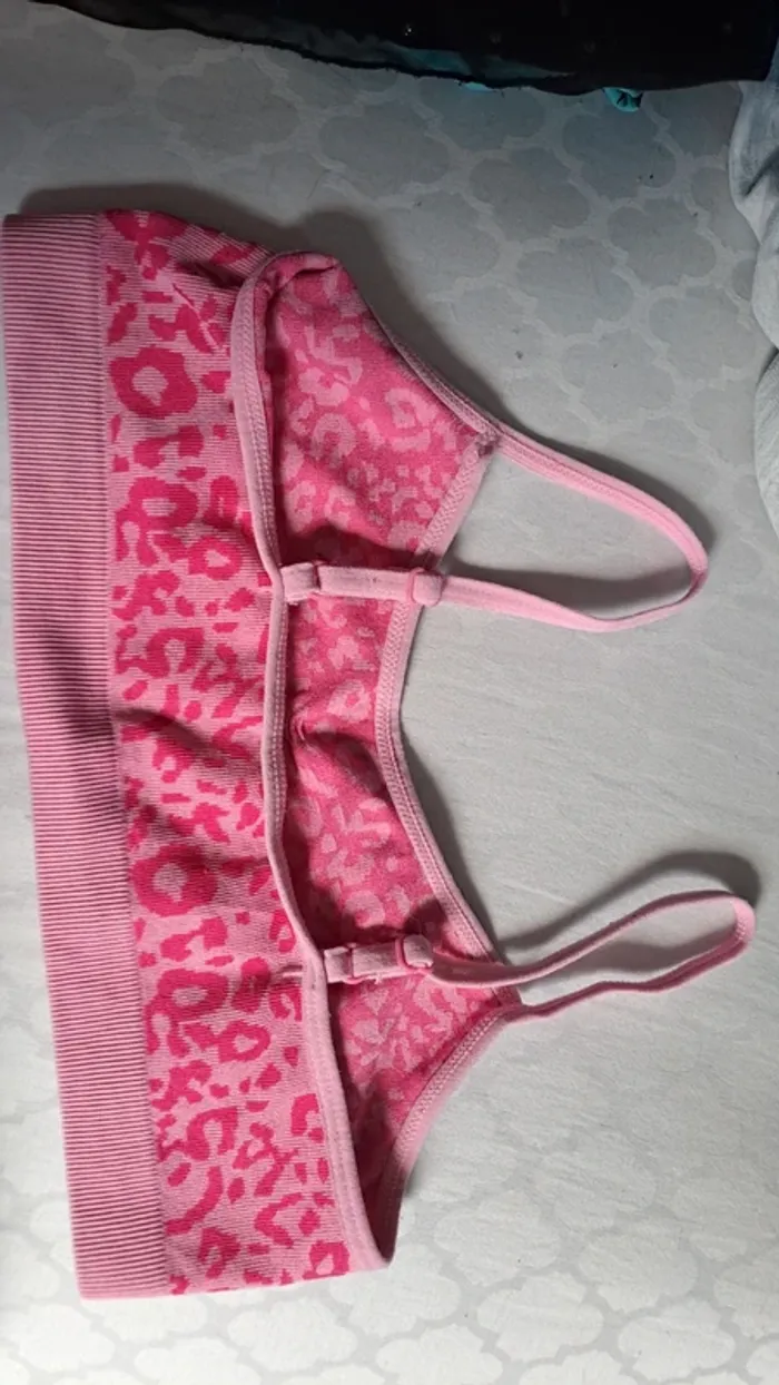 Brassière léopard rose taille 146 152cm - photo numéro 2