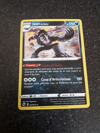 Ixon de Galar holographique carte Pokémon neuve