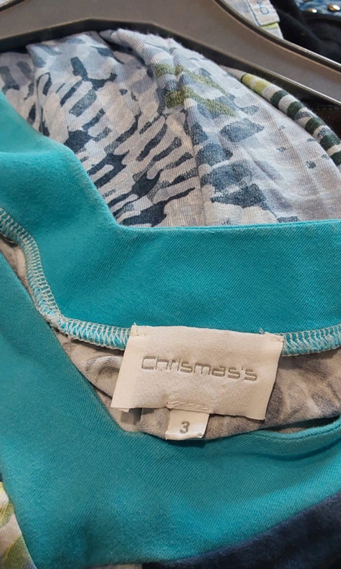 Blouse fluide   imprimée bleu et blanc T 40 - photo numéro 8