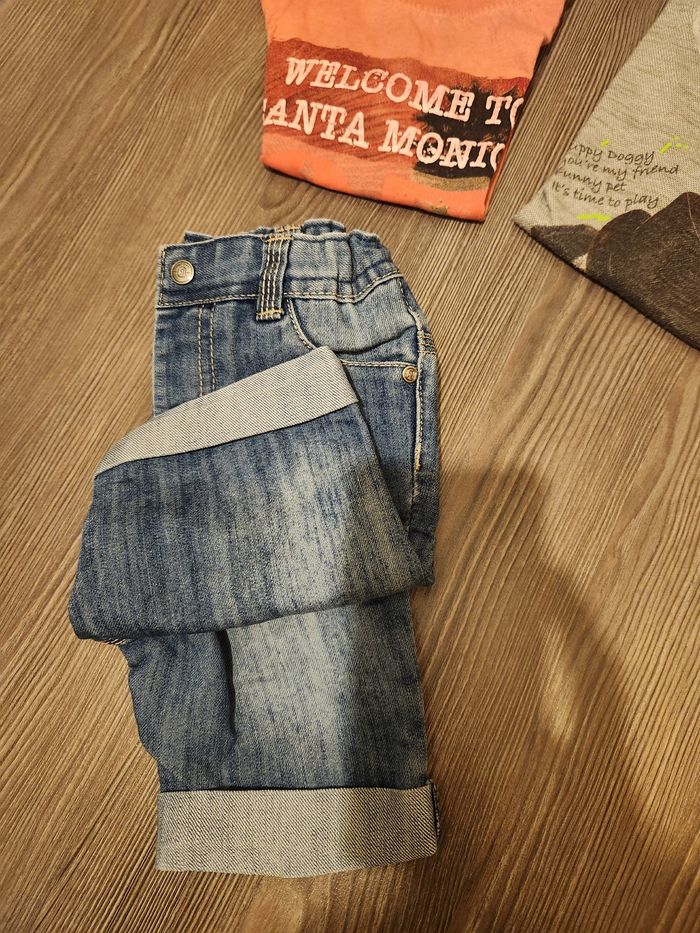 Ensemble bermuda en jean + 2 t-shirts Orchestra - photo numéro 3