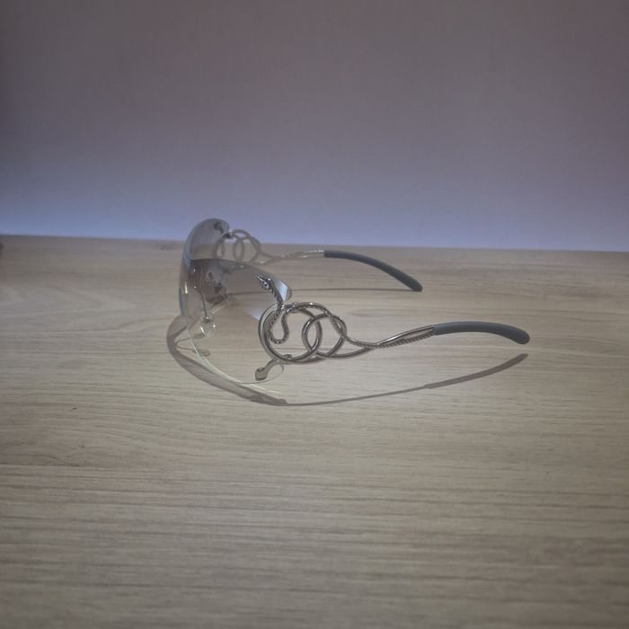 Lunettes de Soleil Serpent Transparent - Y2K Vintage 90s-2000s - Unisexe Sunglasses - Verres Teintés  Blanc - photo numéro 5