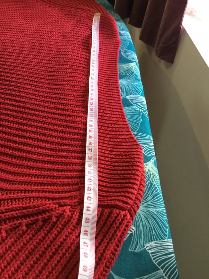 Pull col rond pour femme Tommy Hilfiger marine et rouge taille M 081 - photo numéro 5
