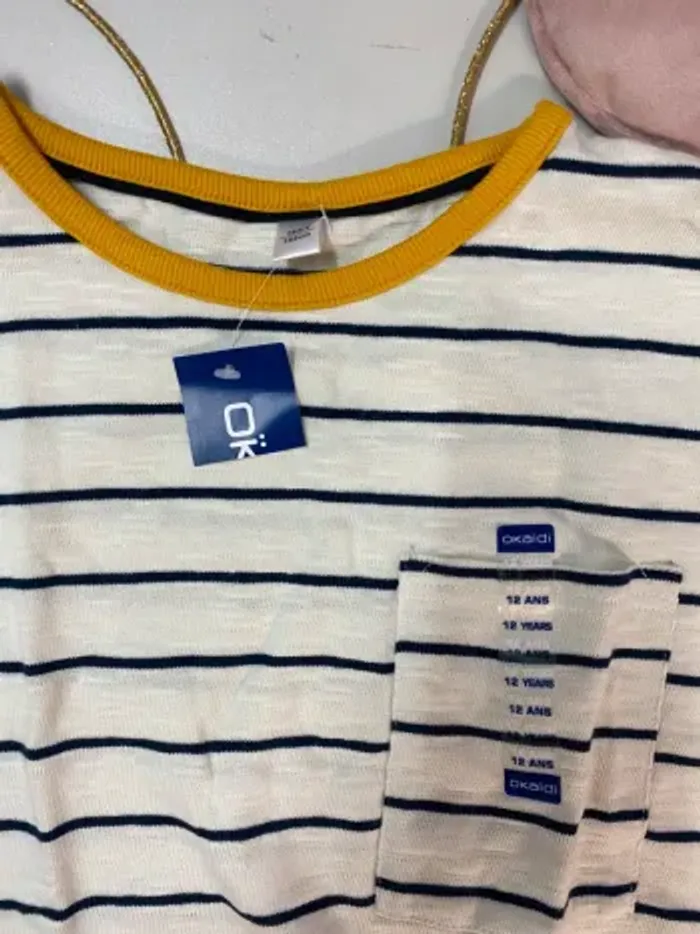 Pull fin garçon - neuf - marinière - Okaïdi - Taille 12 ans - photo numéro 4