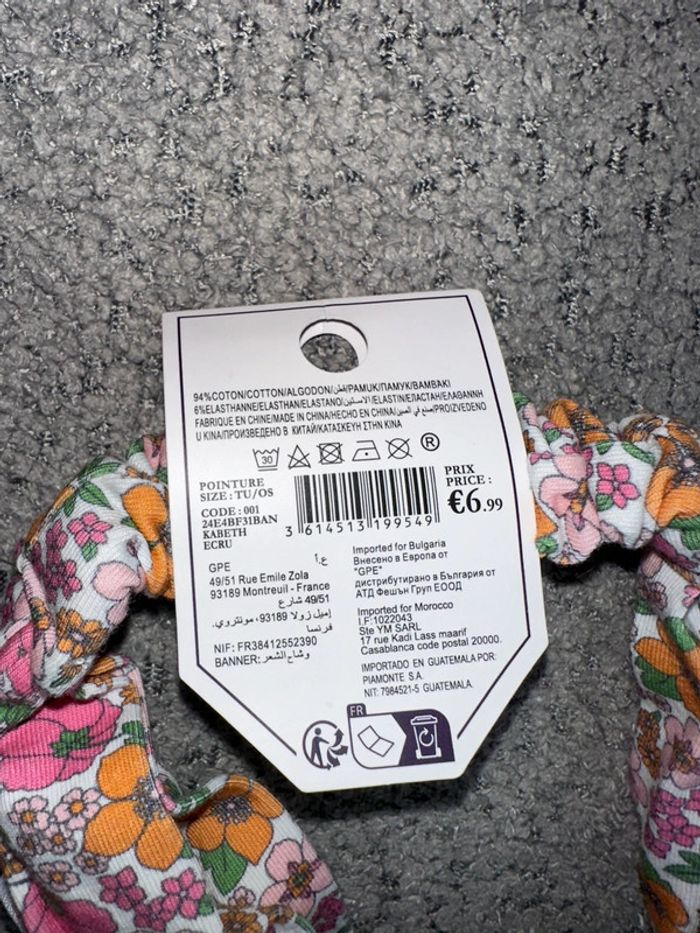 Bandeau de tête avec noeud fleuri Sergent Major - photo numéro 2