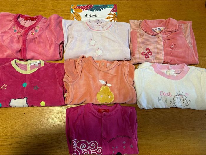 Lot de pyjamas fille - 7 pièces - 6 mois - photo numéro 3