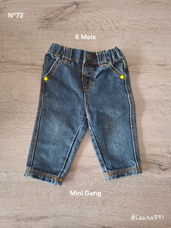 🌷N°72🌷Jeans - Mini Gang - 6 Mois🌷