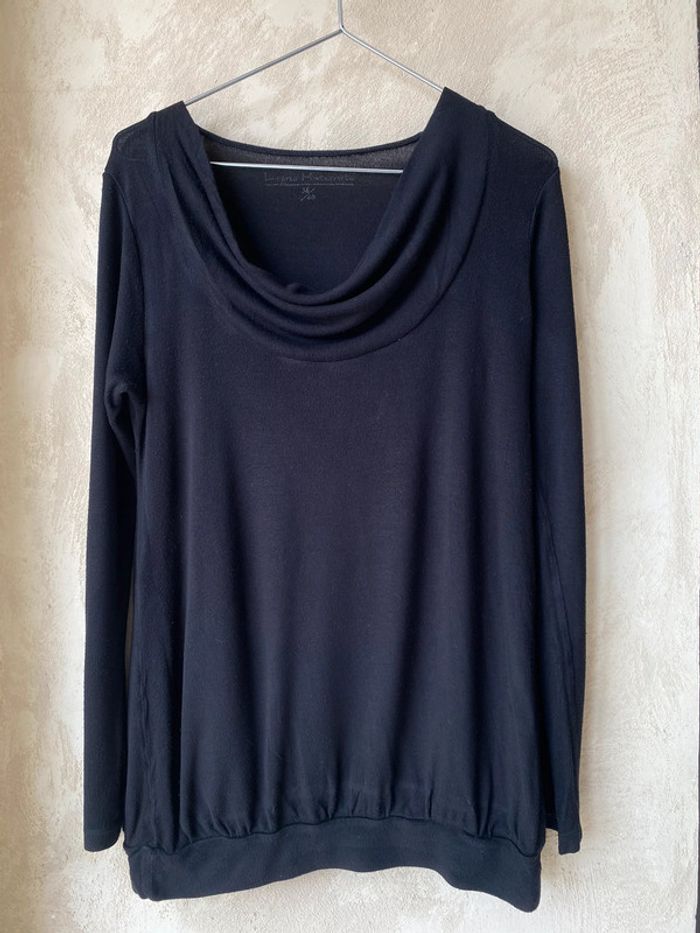 Pull noir léger col bénitié 38/40 - photo numéro 4