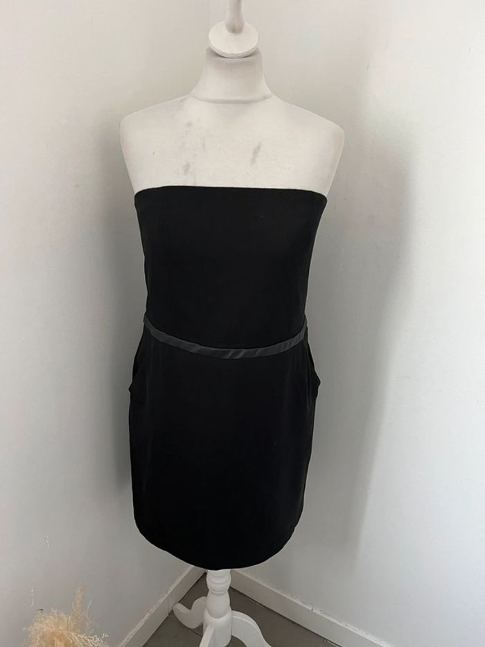 Robe bustier noire satinée Ikks L