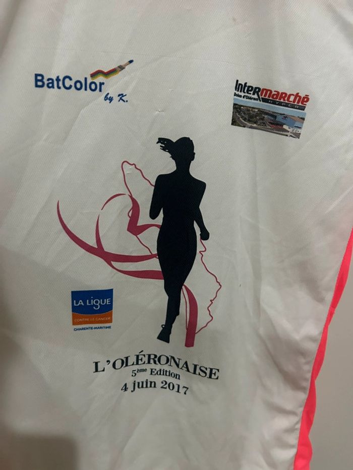 630 – débardeur course L’Oléronaise juin 2017 blanc et rose - photo numéro 3