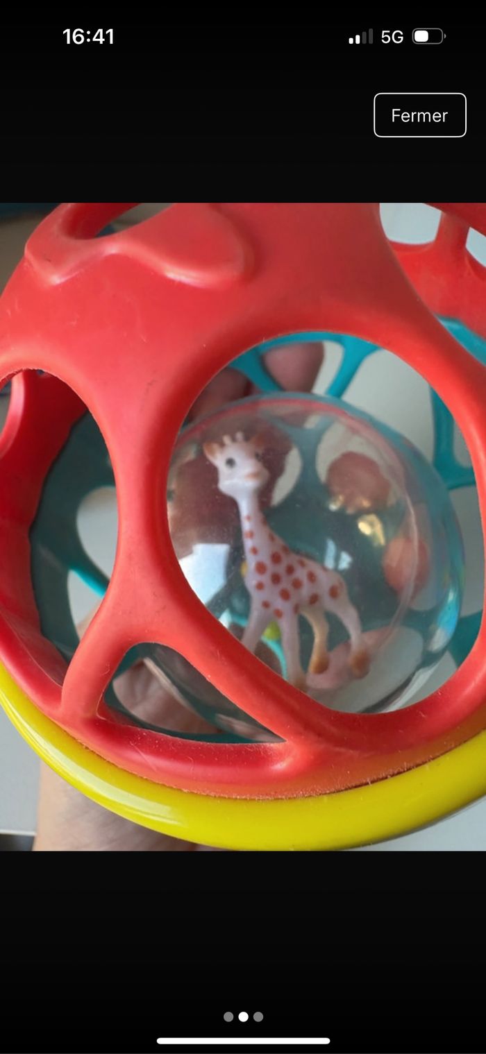 Balle sensorielle Sophie la girafe - éveil bébé - photo numéro 2