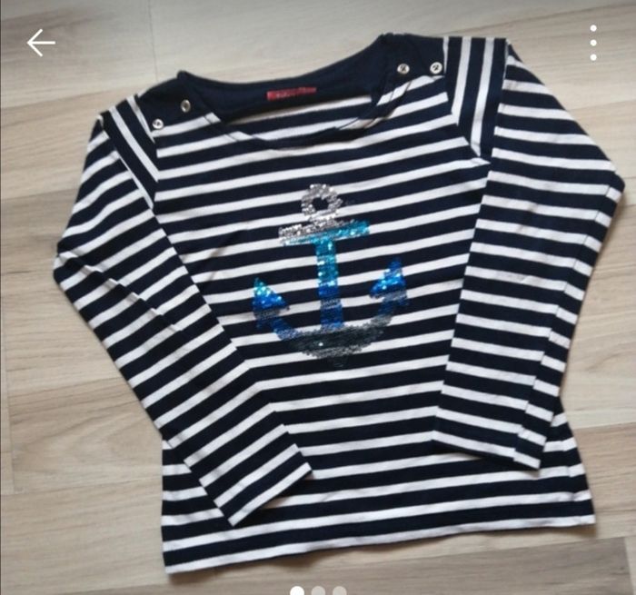 Sweat rayé bleu marine