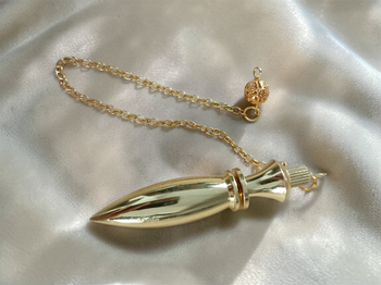 Pendule Thot ouvrable en métal doré-  Réceptacle d’intentions sacrées