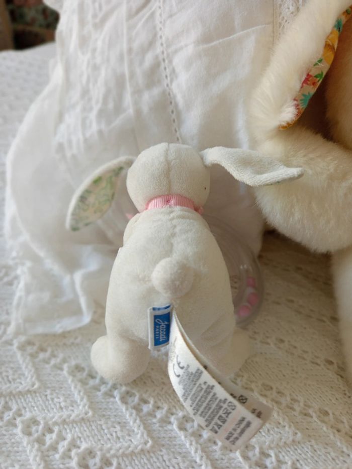Lot peluche et hochet lapin détail liberty (Jacadi et autre) - photo numéro 8