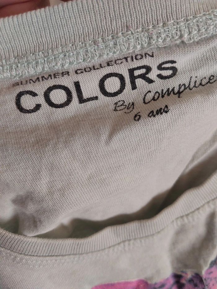 Tee-shirt vert clair avec panthère en motif Taille 6 ans - photo numéro 2