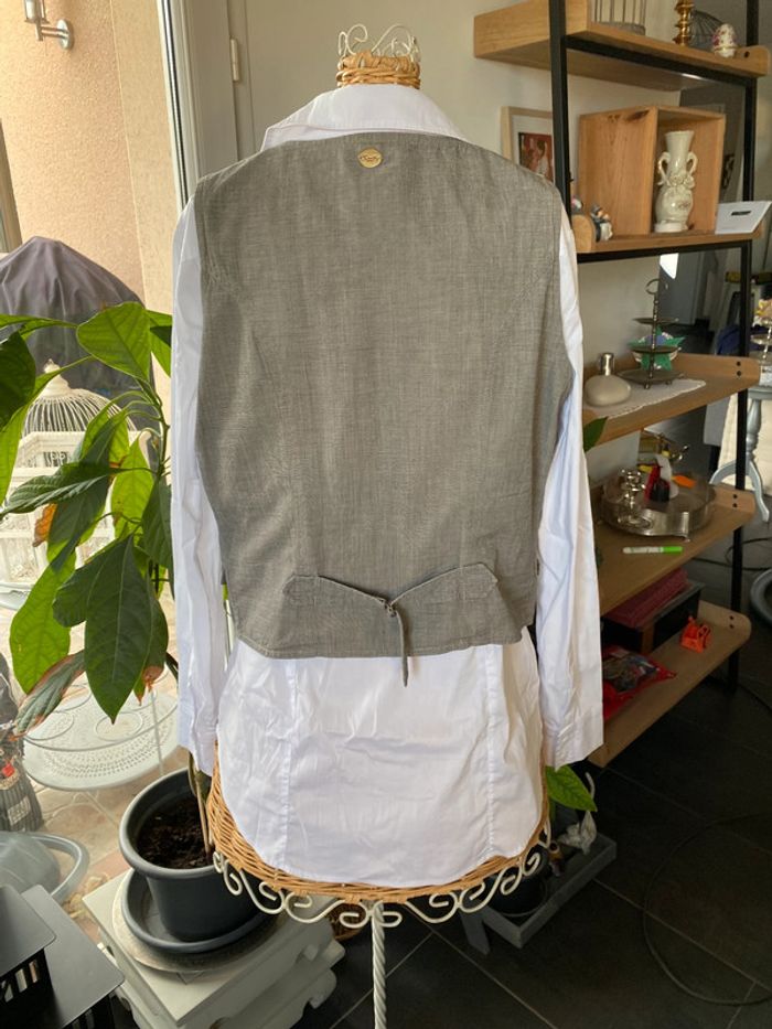 Gilet de tailleur School Rag taille 34 XS gris à petits carreaux - photo numéro 12