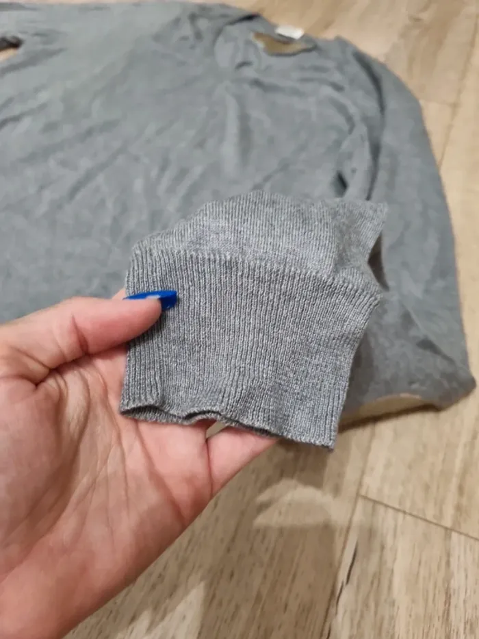 pull leger gris col v victoire homme - photo numéro 4