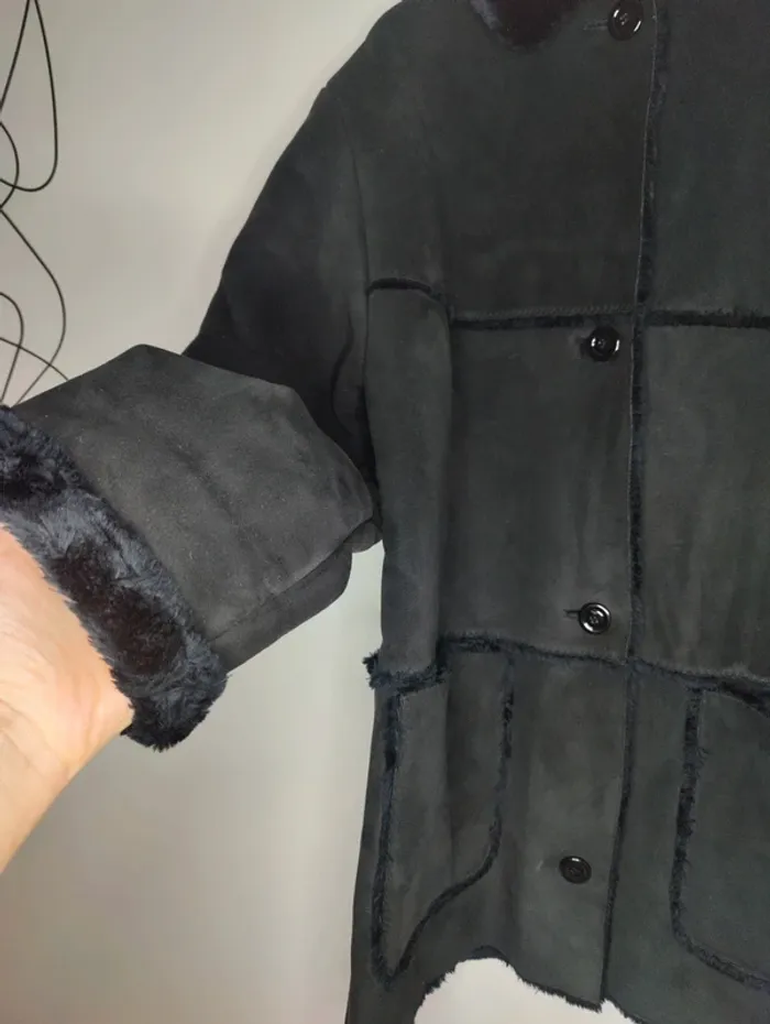 Manteau vintage PierBé effet peau retournée T.42 - photo numéro 7