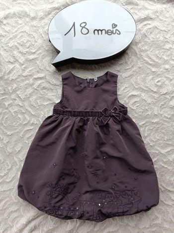 Robe de fête style boule Noël Fille 18 mois traîneau du Père Noël renne