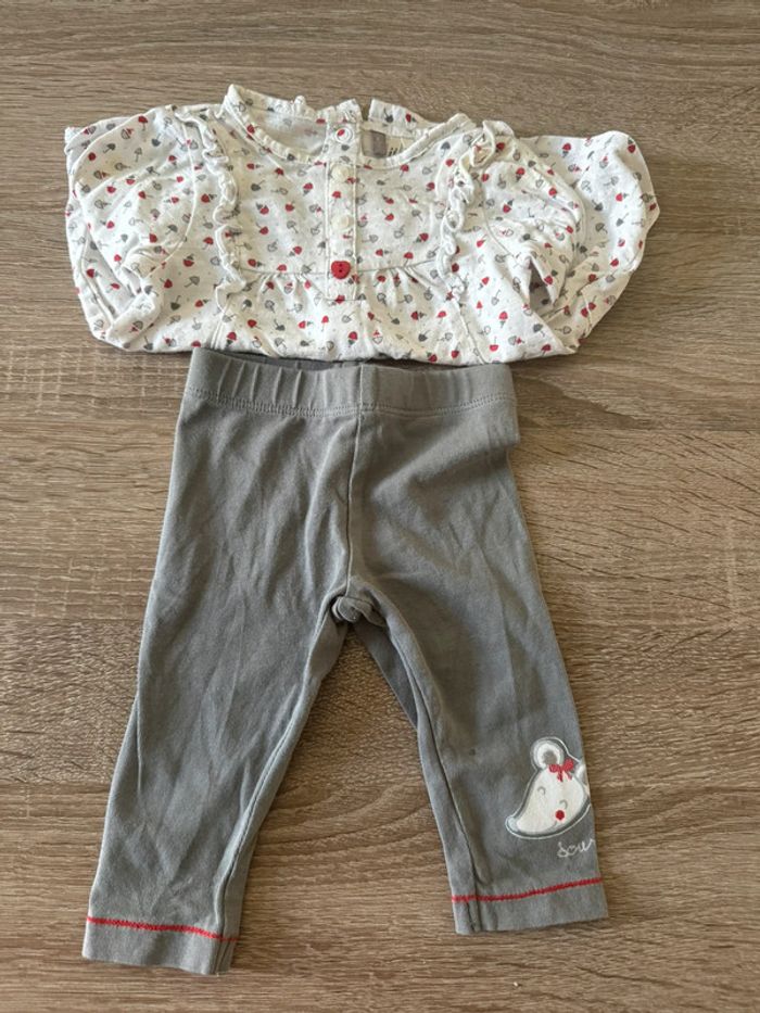 Ensemble pantalon et blouse taille 3 mois